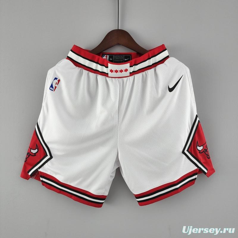 Chicago Bulls White NBA Shorts 