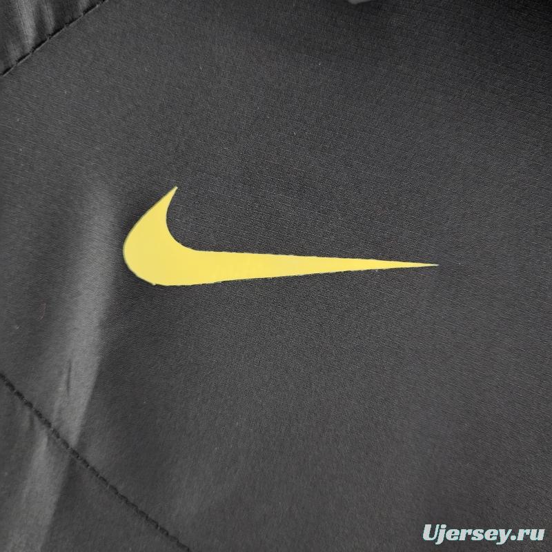 2022 Brazil Black Full Zipper Windbreaker