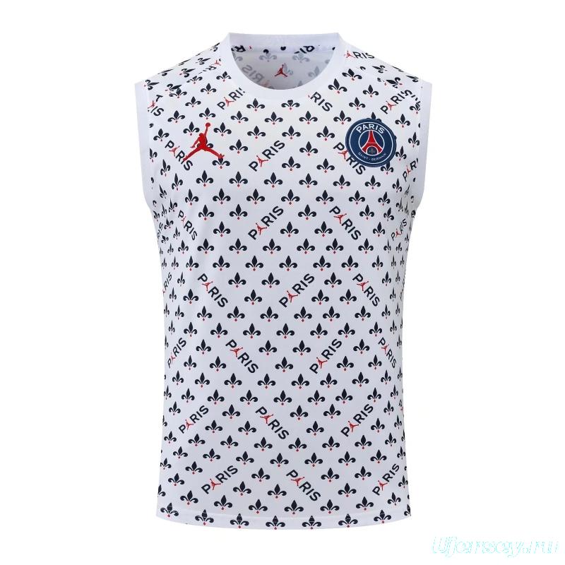 22/23PSG White Flower Dot Pre-Game Training Jersey Vest