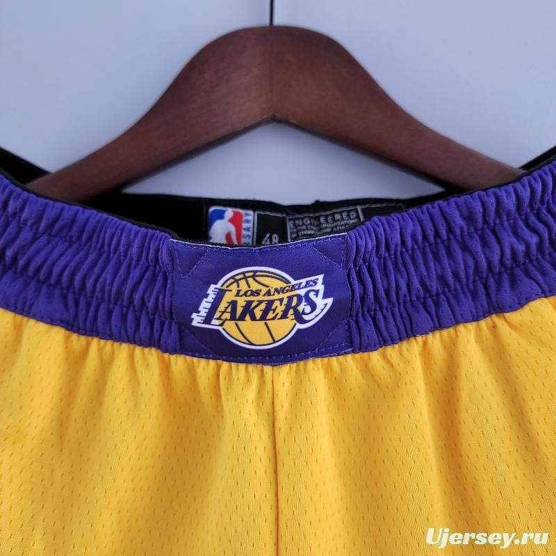 75th Anniversary Los Angeles Lakers Yellow NBA Shorts