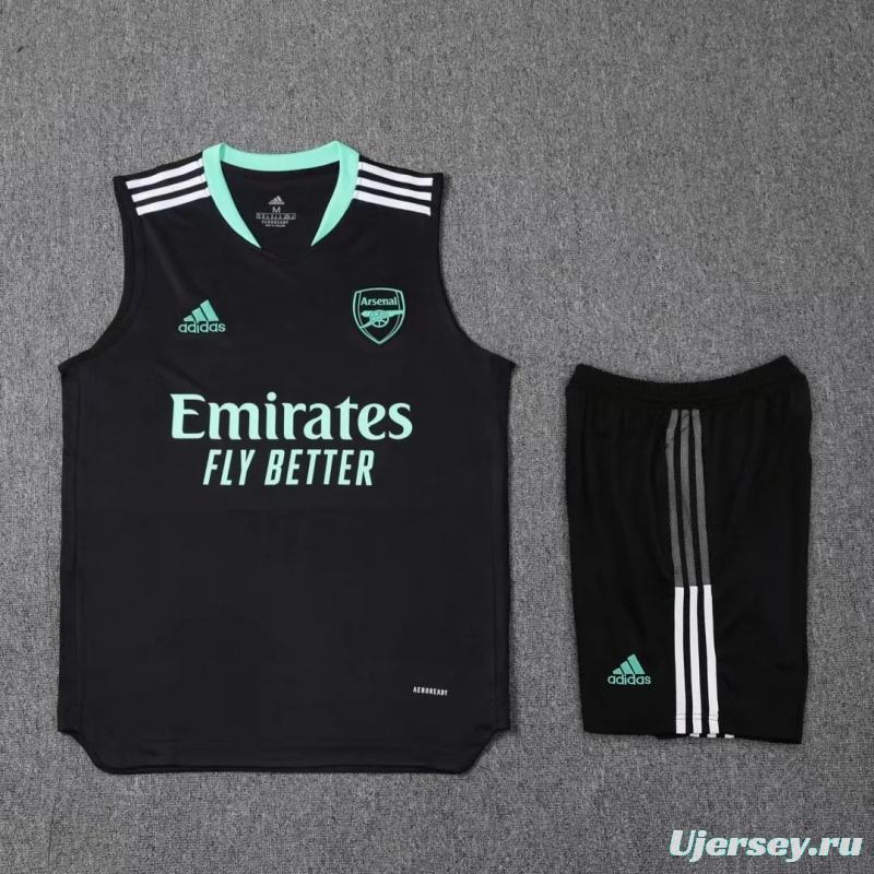 22/23 Arsenal Pre-match Training Jersey Black Vest