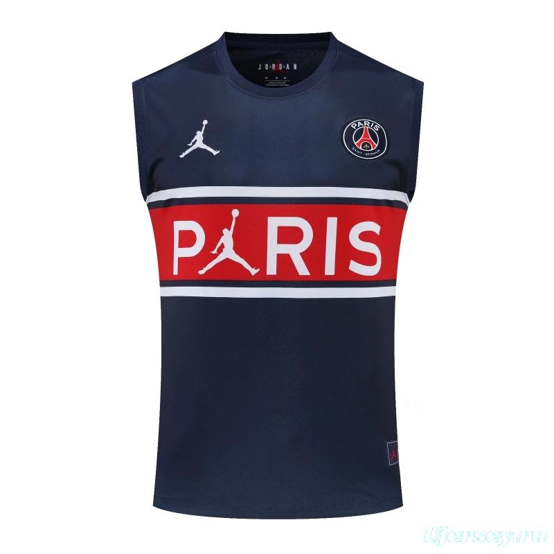 22/23PSG Royal Blue Red Bar Pre-match Training Jersey Vest