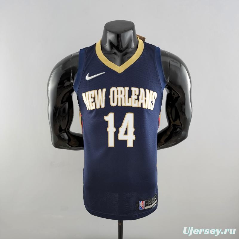 75th Anniversary New Orleans Pelicans Ingram #14 Navy Blue NBA Jersey