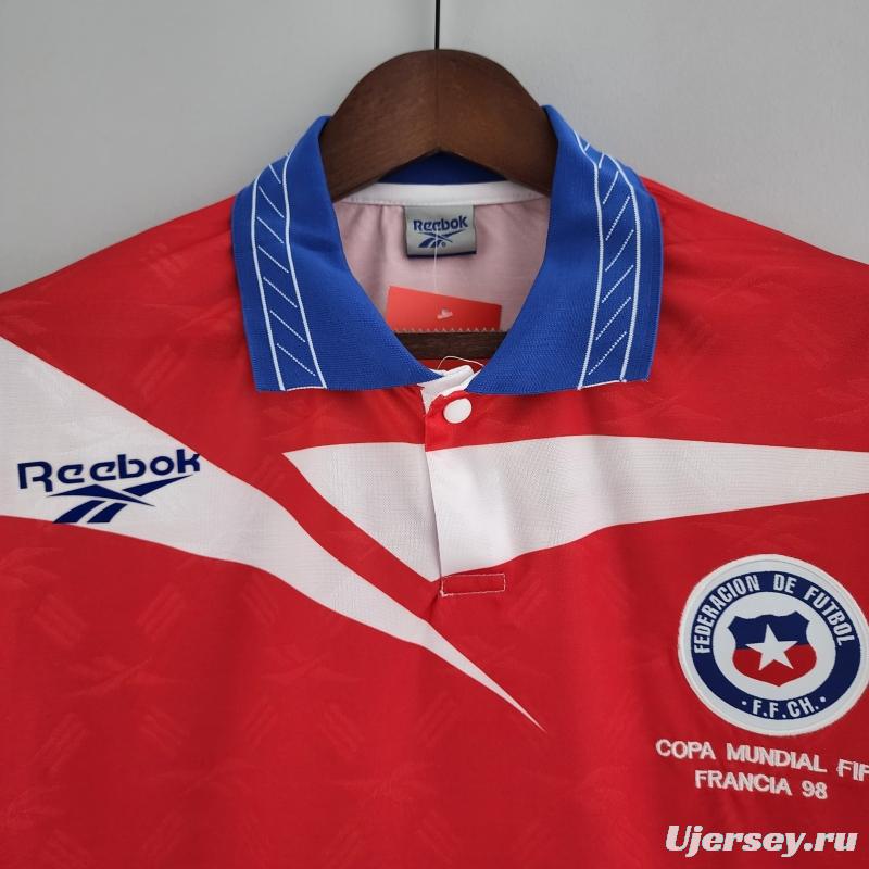Retro Long Sleeve 1998 Chile Home Soccer Jersey