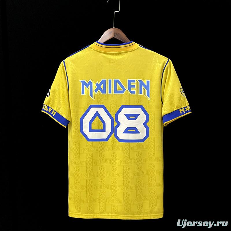Retro 2008 West Ham Iron Maiden Yellow Jersey