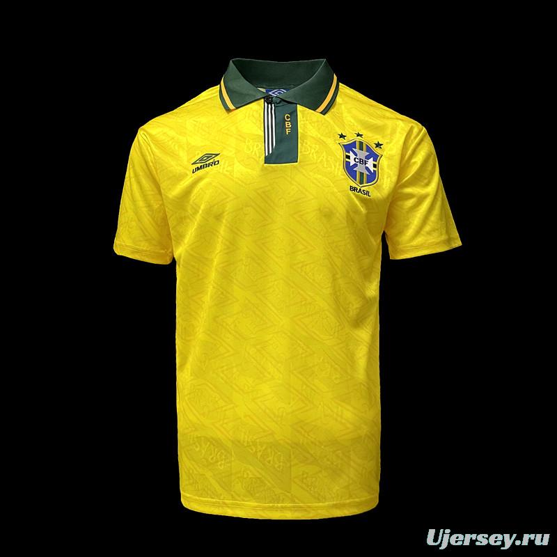 Retro 91/93 Brazil Home Soccer Jersey