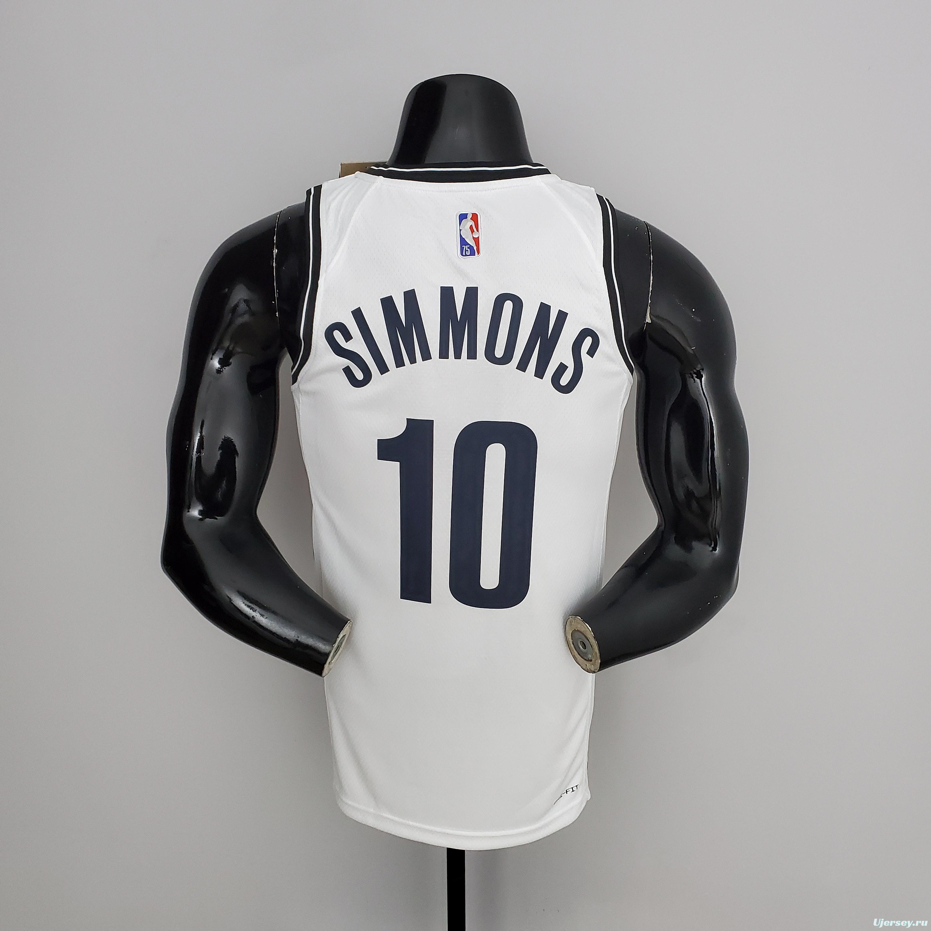 NBA 75th Anniversary Simmons #10 Nets White Jersey