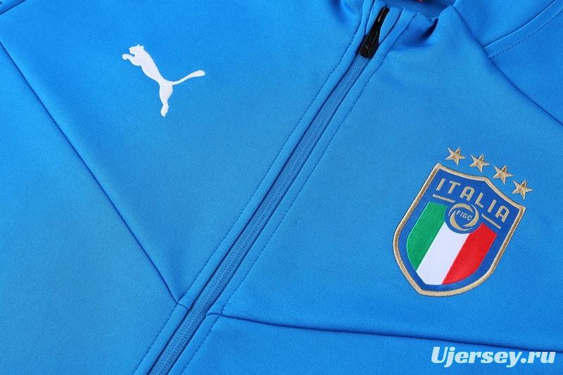 2022 Italy Blue Full Zipper Jacket+Long Pants