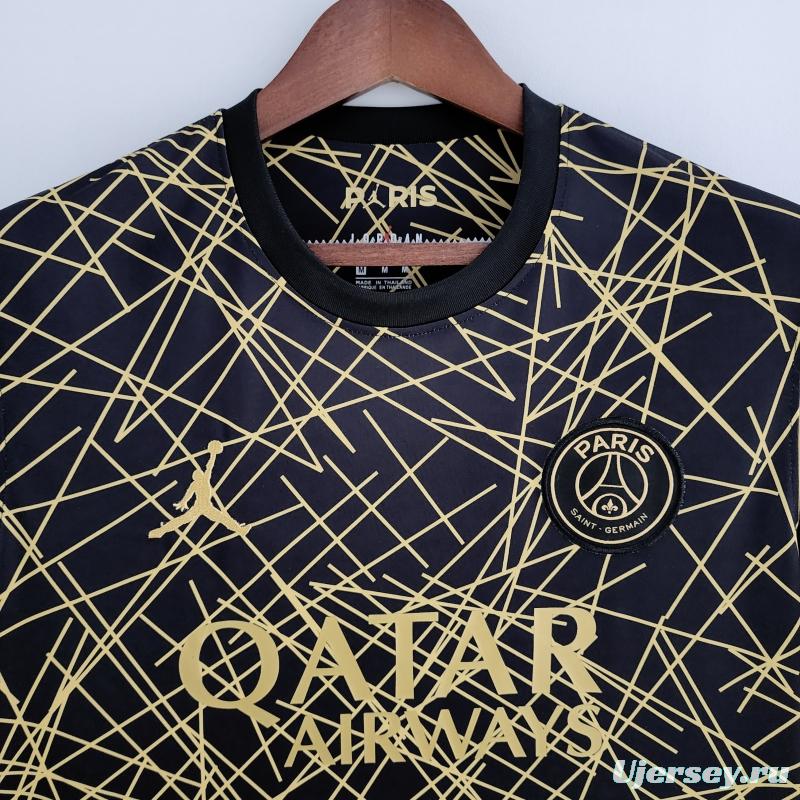 22/23 PSG Training Jersey Black And Gold Line