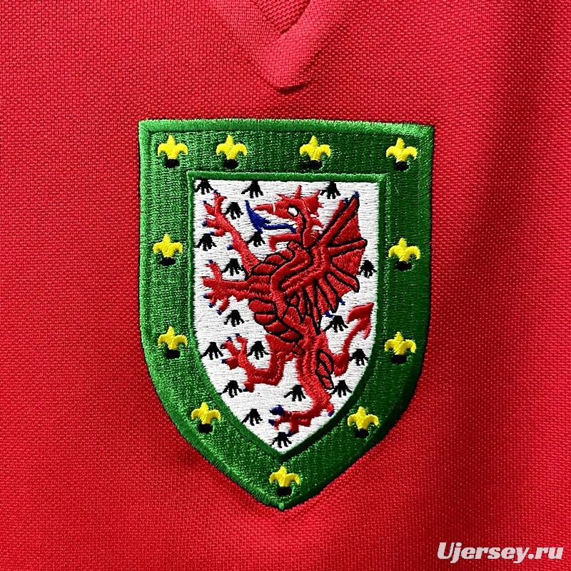 Retro 76/79 Wales home Soccer Jersey