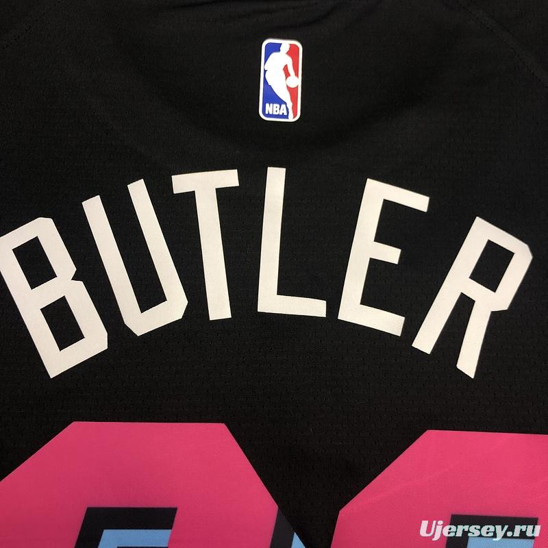 2019-20 NBA Heat Pressed Men's Black Miami Heat #22 Jimmy Butler City Edition Jersey