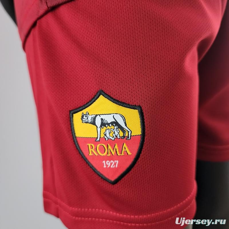 22/23 Roma Kids Kit Home Size 16-28 Soccer Jersey