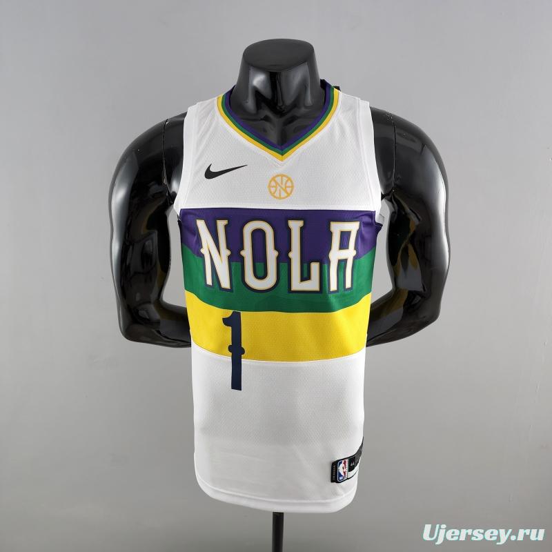 2018 New Orleans Pelicans WLLIAMSIN#1 Urban Edition White NBA Jersey