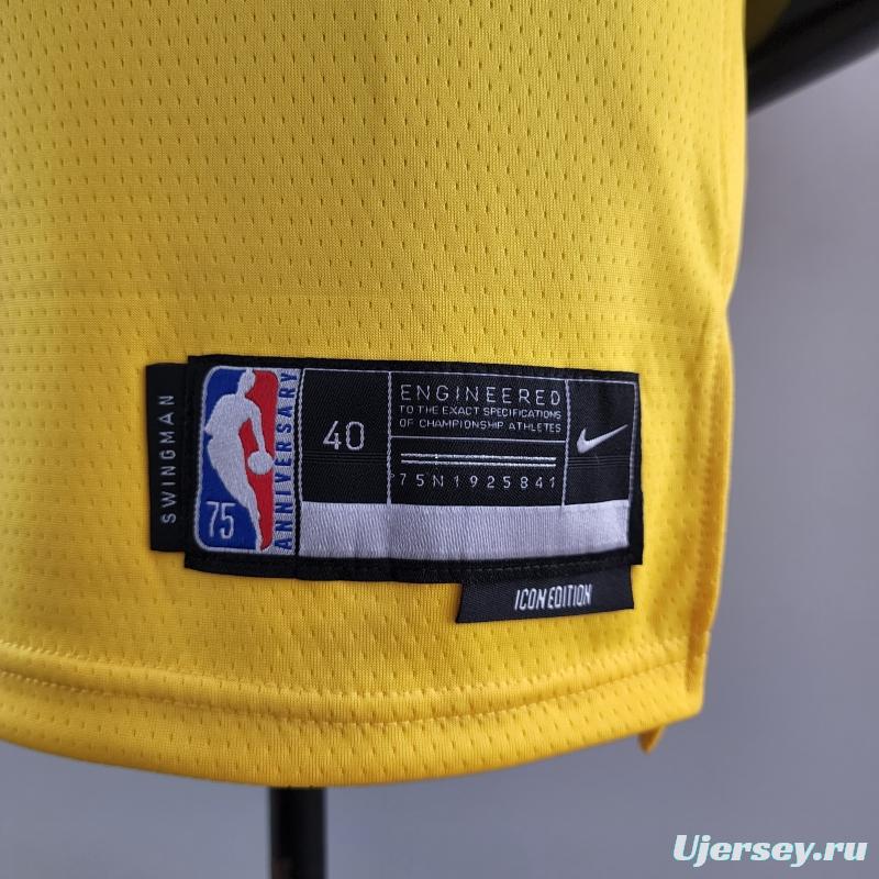 75th Anniversary IRVING #11 Los Angeles Lakers Yellow NBA Jersey