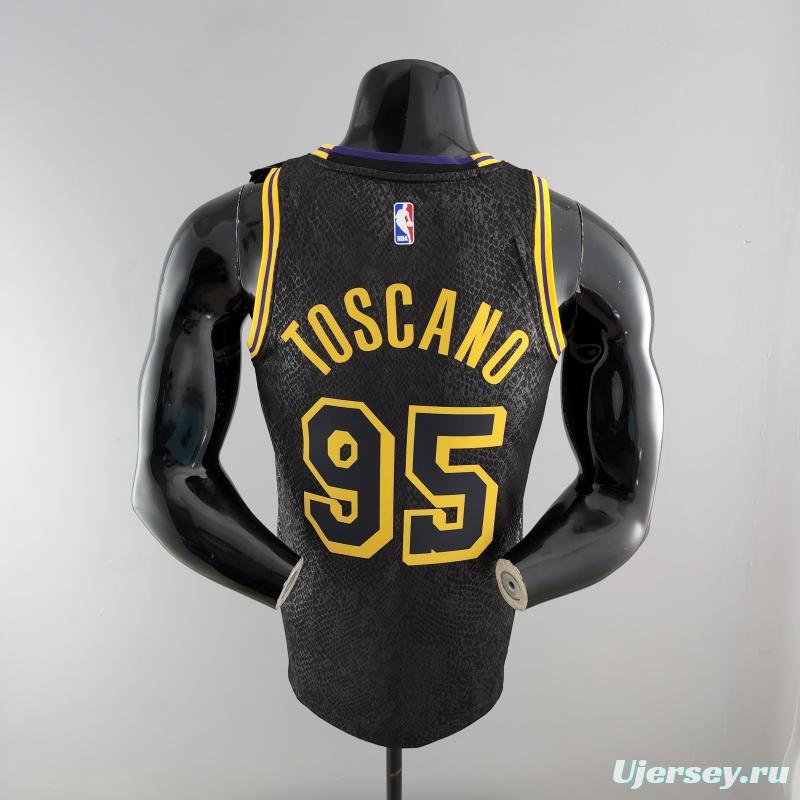 TOSCANO#95 Los Angeles Lakers Black NBA Jersey