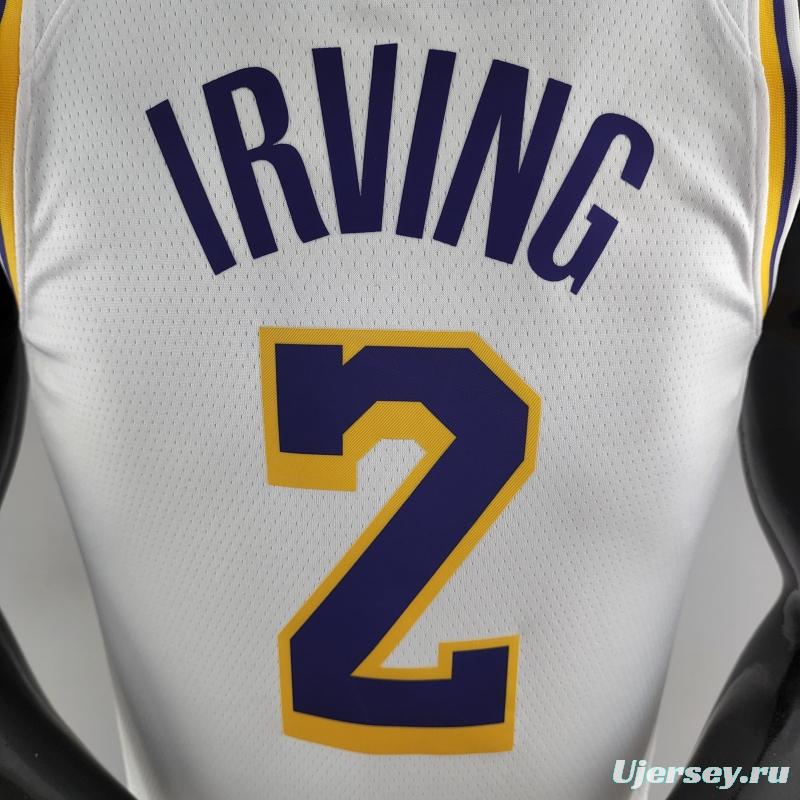75th Anniversary IRVING #2 Los Angeles Lakers White NBA Jersey