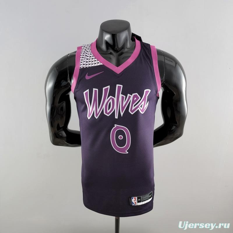 Minnesota Timberwolves RUSSELL#0 Black And Purple NBA Jersey