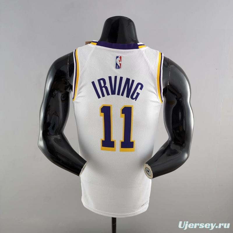 75th Anniversary IRVING #11 Los Angeles Lakers White NBA Jersey