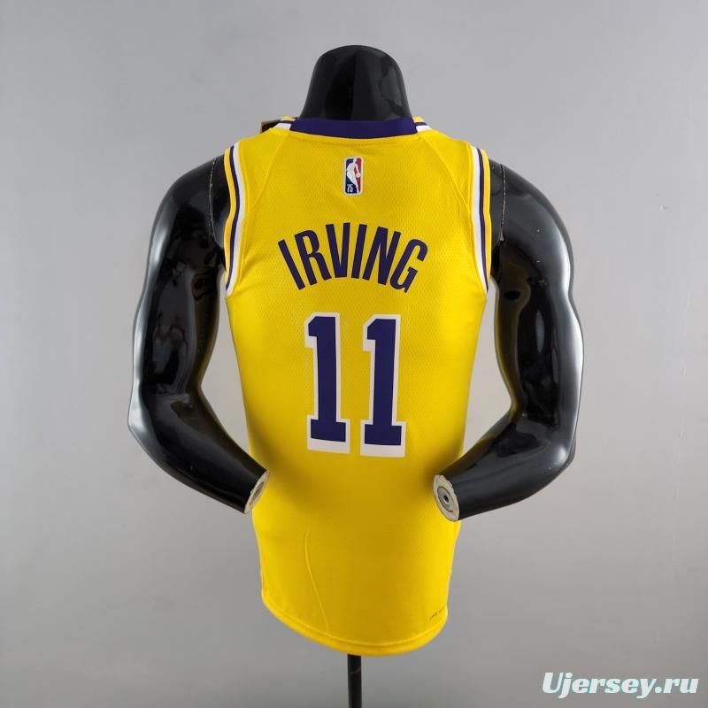 75th Anniversary IRVING #11 Los Angeles Lakers Yellow NBA Jersey