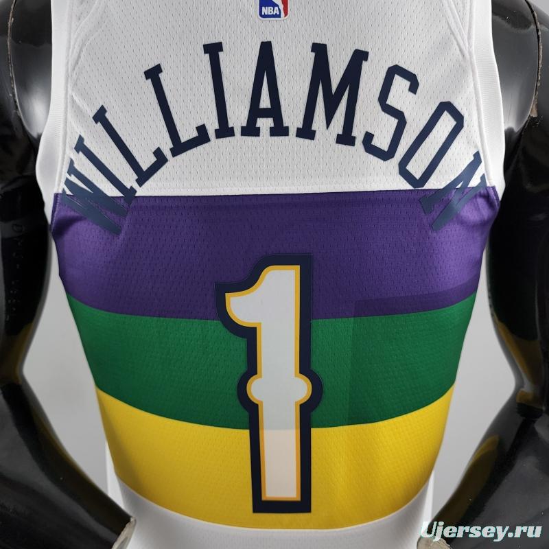 2018 New Orleans Pelicans WLLIAMSIN#1 Urban Edition White NBA Jersey