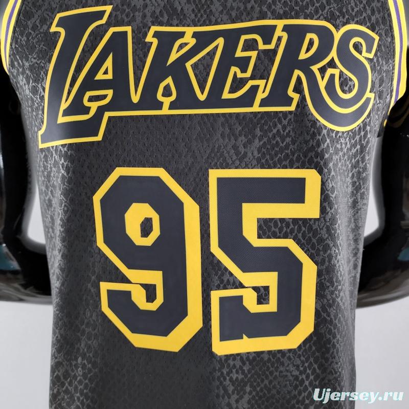 TOSCANO#95 Los Angeles Lakers Black NBA Jersey