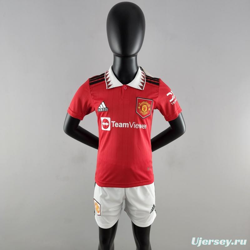 22/23 Kids Manchester United Home SIZE16-28 Soccer Jersey