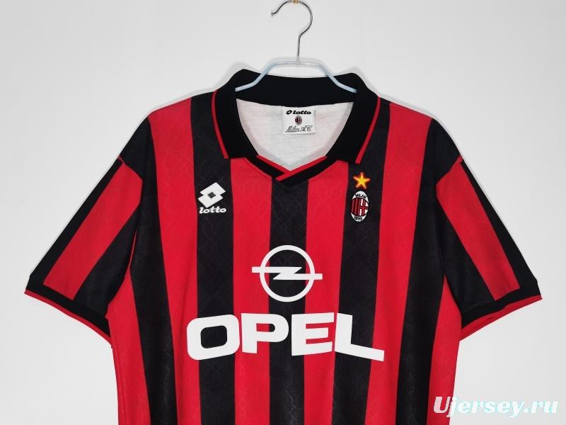 Retro 1995/96 AC Milan Home Soccer Jersey