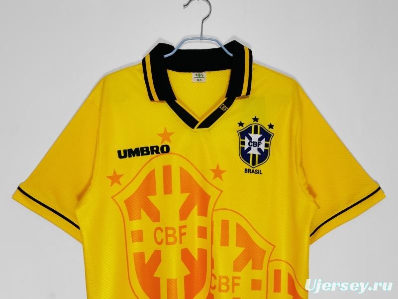 Retro 1993/94 Brazil Home Soccer Jersey