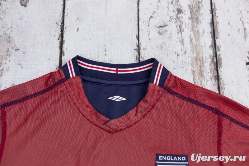 Retro 2002 England Away Reversible (Red/Navy) Soccer Jersey