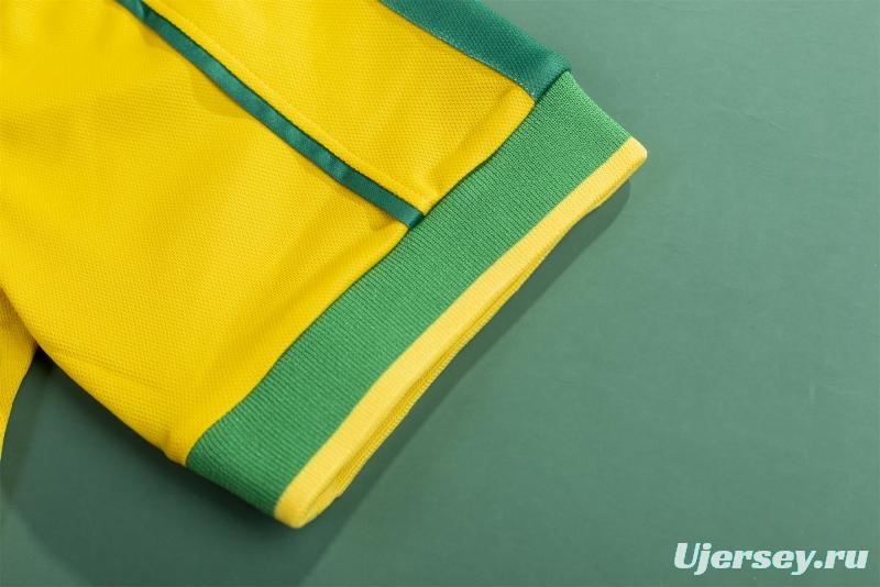 Retro 1998 Brazil Home Soccer Jersey