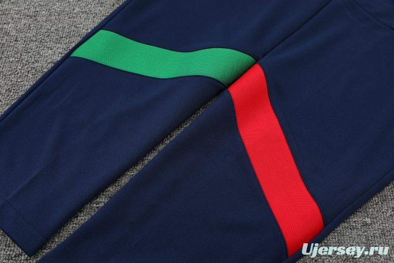 2022 Italy Blue Half Zipper Tracksuit