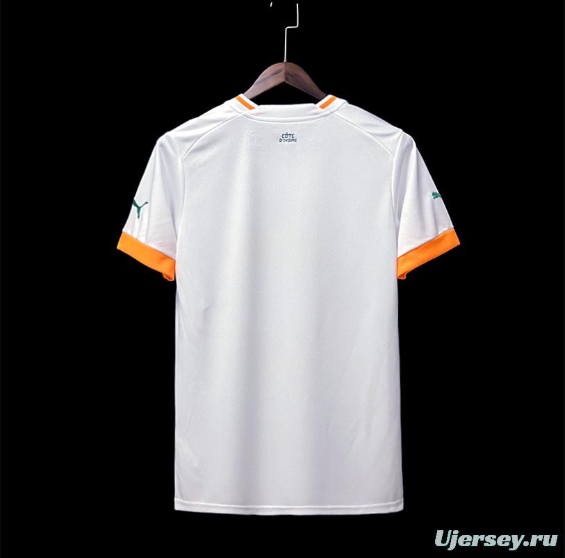 22/23 IVORY COAST Away White Jersey