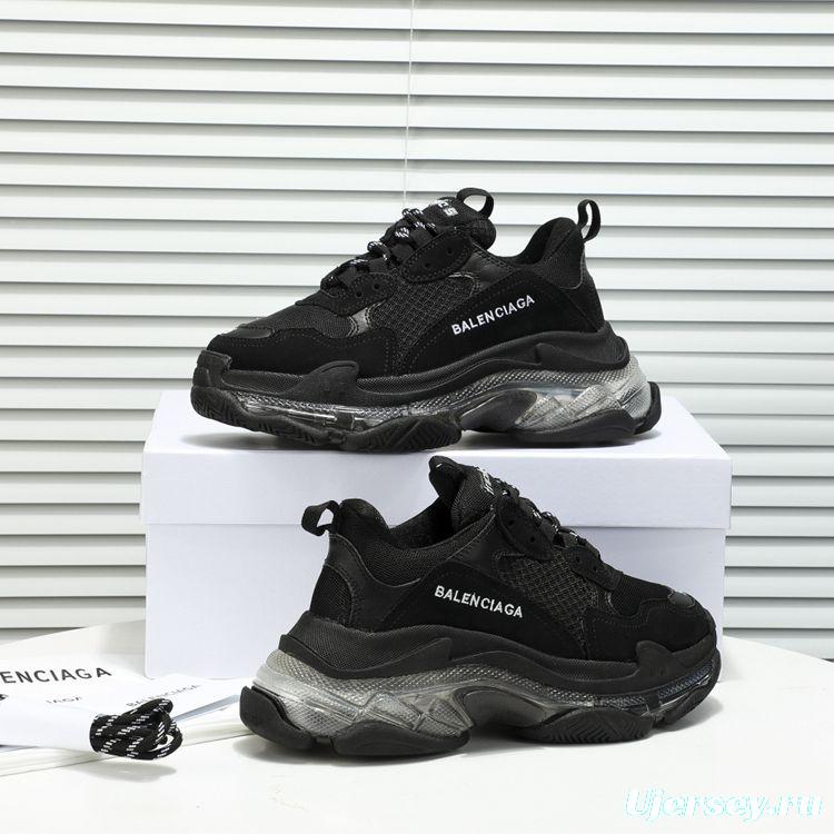 Men/Women Balenciaga Triple S Clear Sole Black/Red/White Sneaker Item 6380380