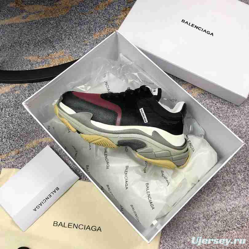 Men Balenciaga Triple-S 2 Yellow Black/Wine Sneaker