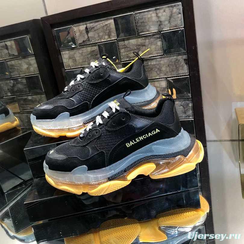 Men/Women Balenciaga Triple S Sneaker Black/Yellow Item 6380380