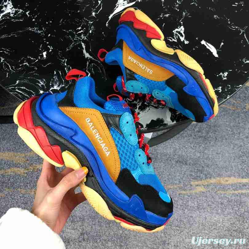 Men Balenciaga Triple-S Sneaker Multi-Color Blue/Black/Brown