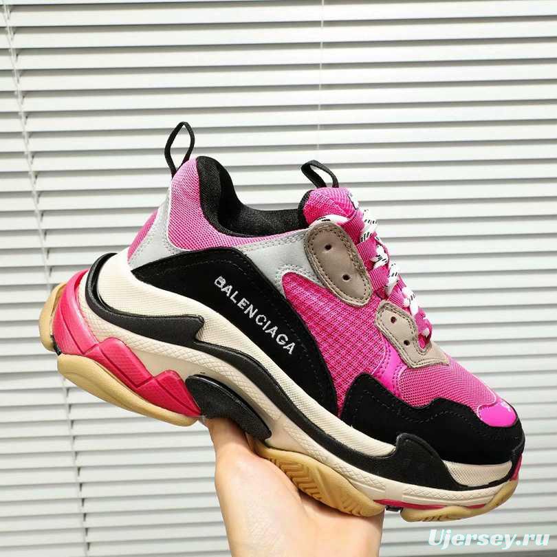 Men/Women Balenciaga Triple S Clear Sole Pink/Black Sneaker Item 6380340