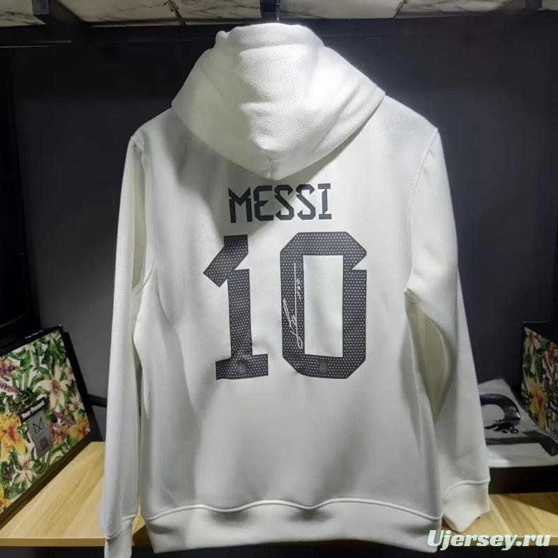 3 Stars Argentina Messi White Hoodie