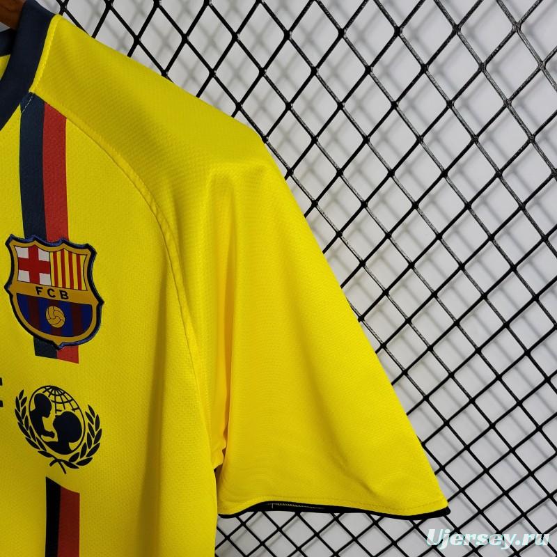 Retro 08/09 Barcelona Away Yellow Jersey