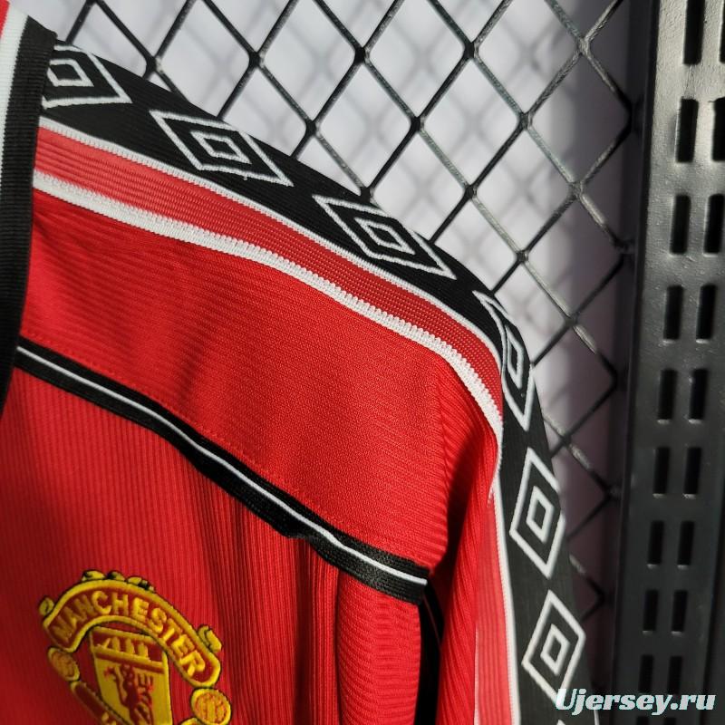 Retro Long Sleeve 98/99 Manchester United Home Jersey