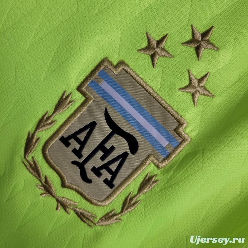 3 Star 2023 Argentina Grass Green Goalkeeper Jersey