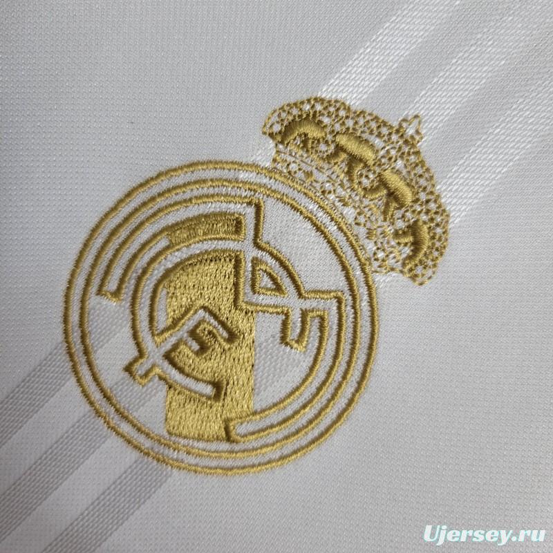 Retro Long Sleeve 2019-20 Real Madrid Training White Jersey