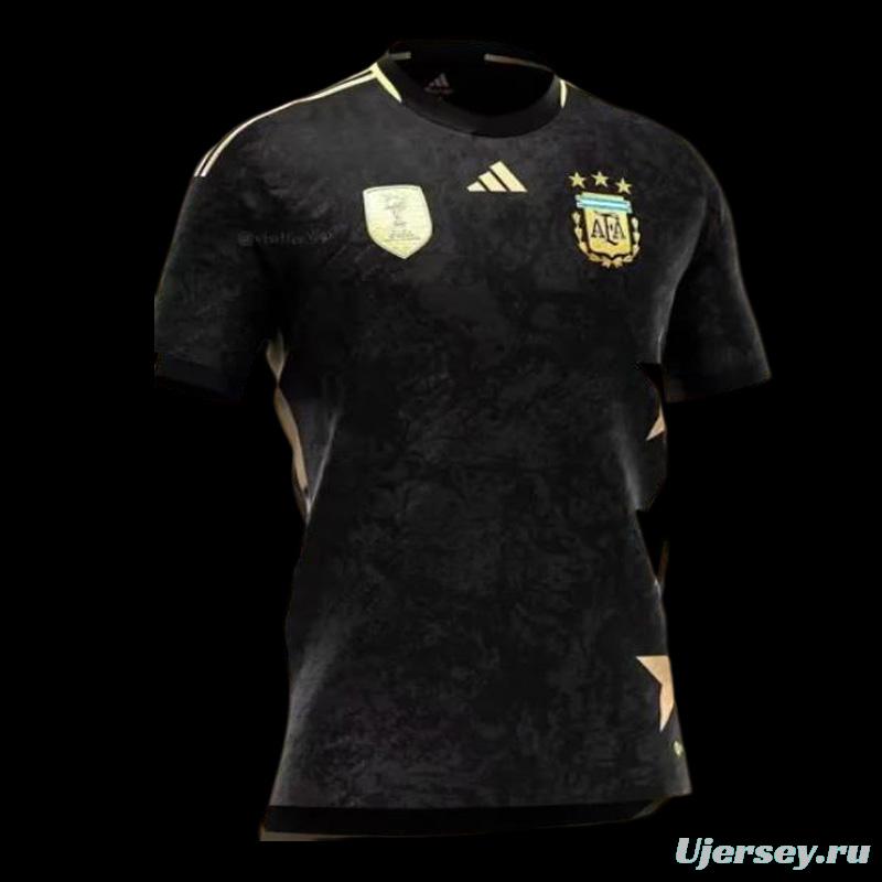 3 Stars 2023 Argentina Black Commemorative Jersey With World Cup Champion Patch