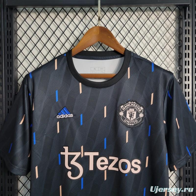 23-24 Manchester United Pre-Match Training Black Jersey