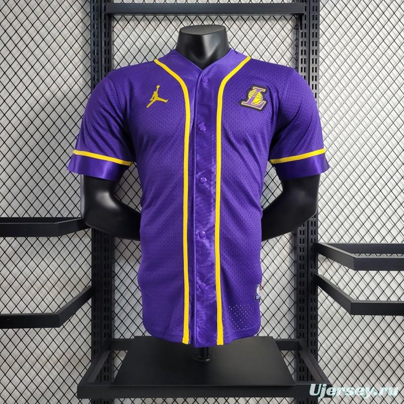 2023 NBA Lakers STATEMENT BASEBALL Purple Jersey