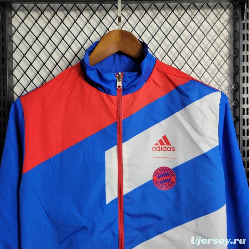 23-24 Bayern Munich Blue Reversible Windbreaker