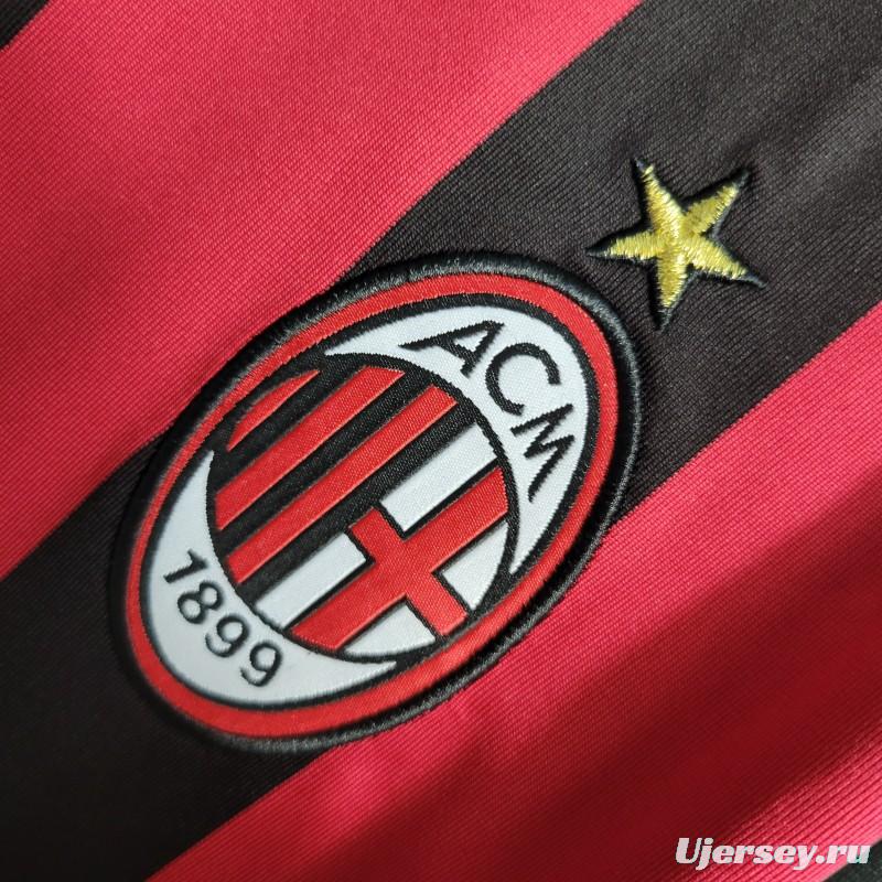 Retro Long Sleeve 2009-10 AC Milan Home Jersey