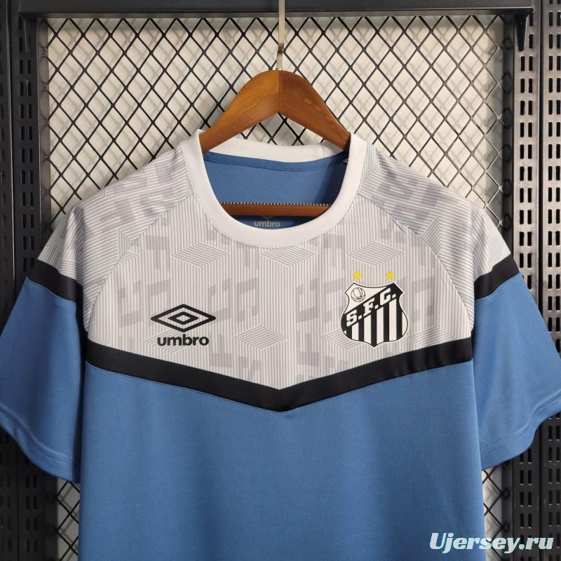 23-24 Santos White Blue Training Jersey