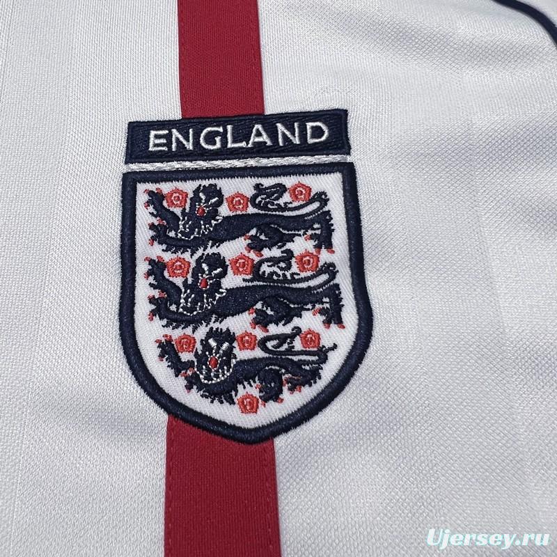 Long Sleeve Retro 2002 England Home Soccer Jersey