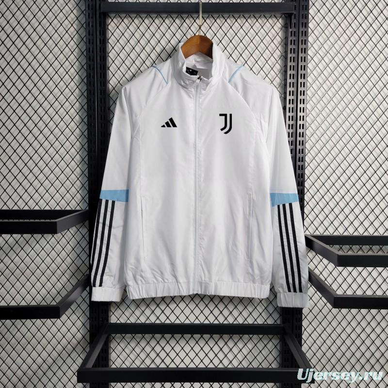 23-24 Juventus White Windbreaker